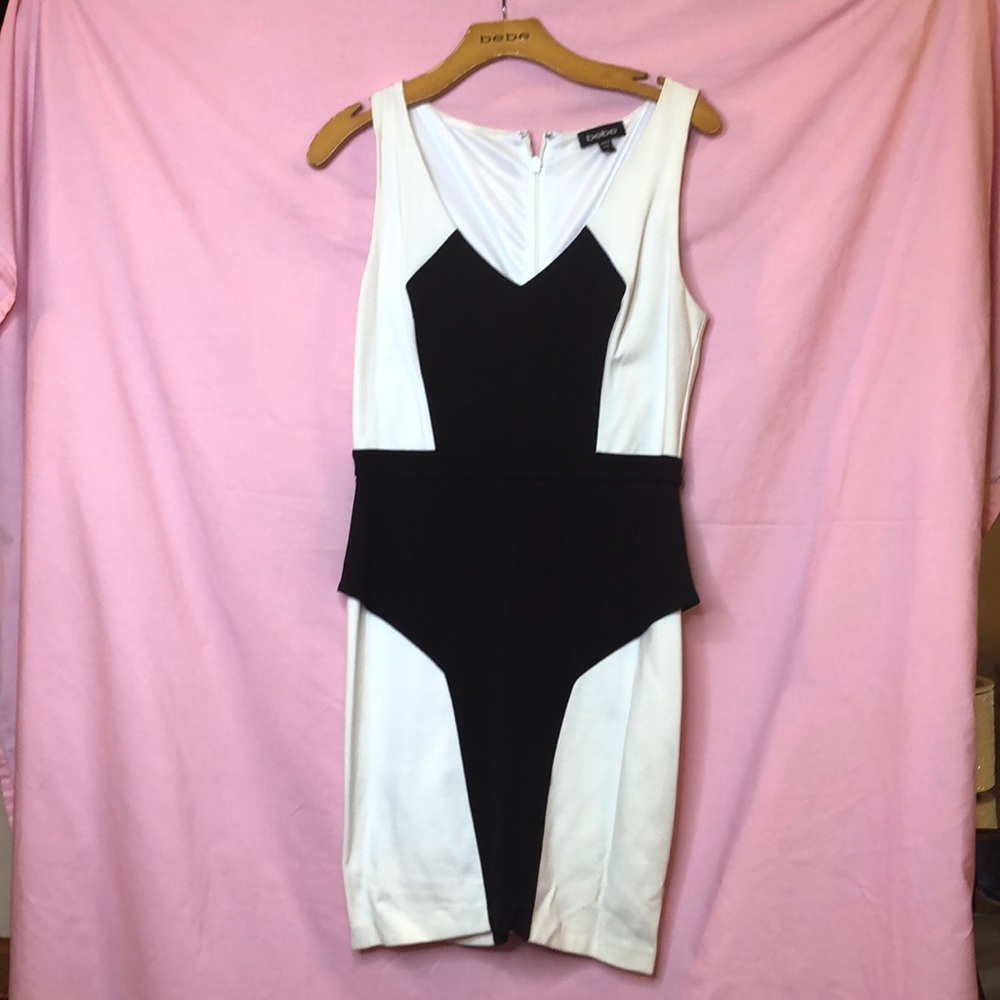 Bebe black and white dress